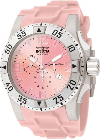 Invicta Men's 1415 Reserve Excursion Swiss Made Chronograph Pink Polyurethane Strap Watch