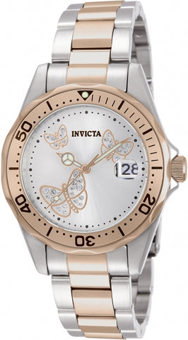 Invicta Women's 12504 Pro Diver Silver Dial Two Tone Watch