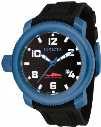 Invicta Men's 1548 Sea Hunter Black Dial Black Polyurethane Watch