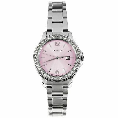 Seiko Pink Dial Stainless Steel Ladies Watch SXDF75