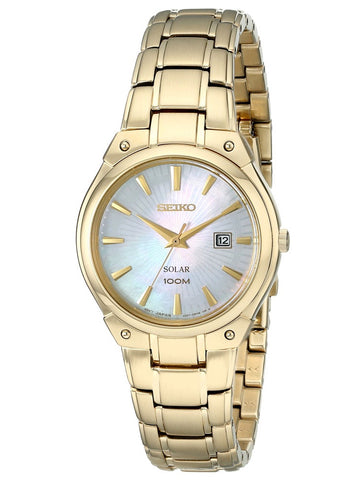 Seiko Women's SUT130 Solar-Power Gold-Tone Bracelet Watch
