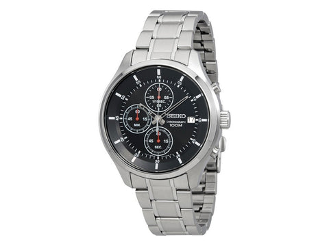 Seiko Men's SKS539 Chronograph Black Dial Stainless Steel Watch