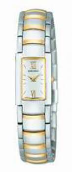 Seiko Women's SYL757 White Dial Quartz Two-Tone Dress Watch