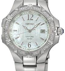 Seiko Women's SXDC33 Coutura Diamond Mother of Pearl Dial Watch