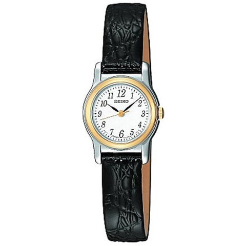 Seiko Women's SXGM10 Black Leather Strap Watch