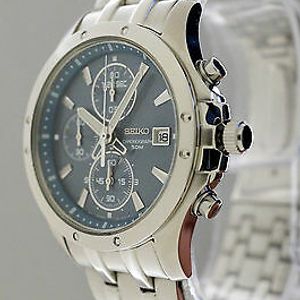 Seiko Men's SNDC97 Stainless Steel Analog Blue Dial Watch