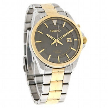Seiko Men's SKA582 Kinetic Grey Dial Two-Tone Watch