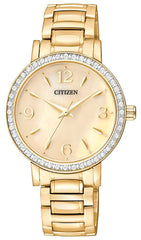 Citizen Women's EL3042-50Y Quartz Stainless-Steel Strap Gold Casual Watch