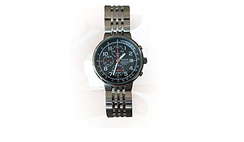 Pulsar Chronograph Black Dial Titanium Bracelet Gents Watch PF3281