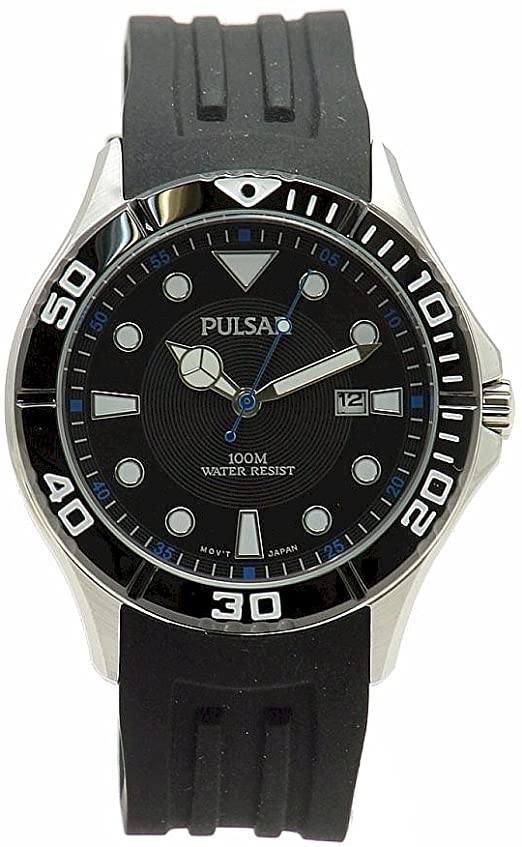 Pulsar PH9025 X All Black Dial and Strap Sport Diving Men's Wrist Watch