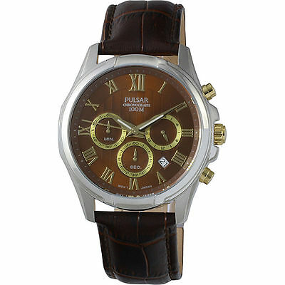 Pulsar Men's PT3397 Analog Display Japanese Quartz Brown Watch