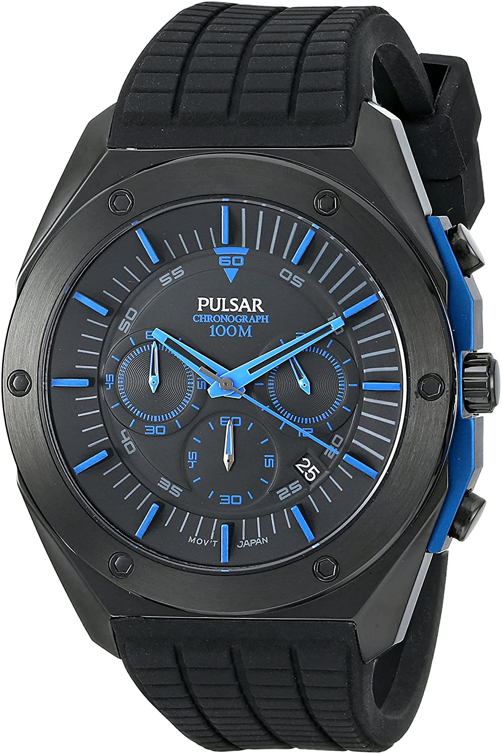 Pulsar Men's PT3519 On The Go Analog Display Japanese Quartz Black Watch