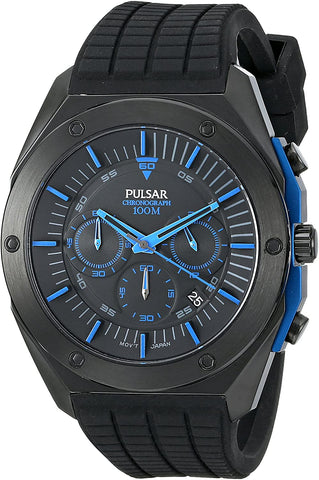 Pulsar Men's PT3519 On The Go Analog Display Japanese Quartz Black Watch