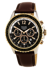 Pulsar Men's PT3626 Stainless Steel Watch with Brown Band