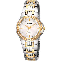 Pulsar Women's PTC388 Crystal Accented Two-Tone Stainless Steel Watch