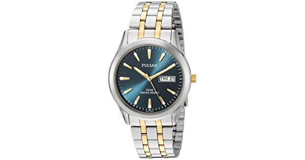 Pulsar Stainless Steel Quartz Dress Watch, Color: Two Tone (Model: pxn197 X)