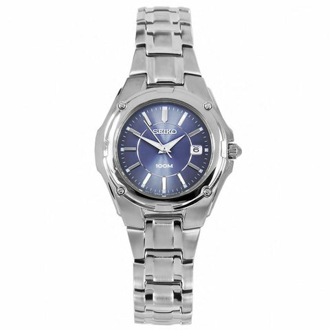 Seiko Women's SXDB45 Silver-Tone Blue Dial Dress Watch