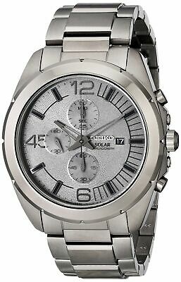 Seiko Men's SSC235  Solar Chronograph Grey Dial Gunmetal Ion-Plated Watch
