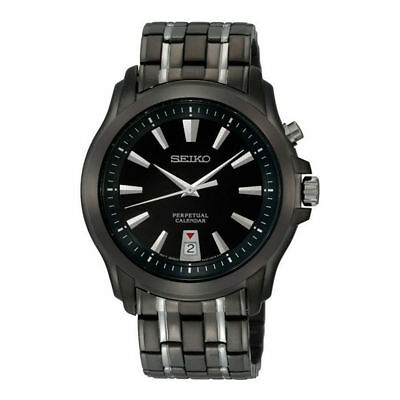 Seiko Men's SNQ121 Two Tone Stainless Steel Analog Black Dial Watch