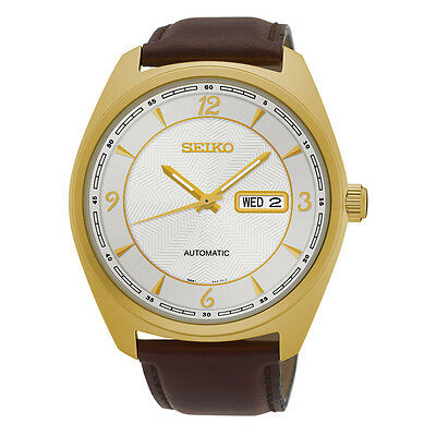 Seiko Men's SNKN70 'Recraft Series' Japanese Brown Leather Automatic Dress Watch