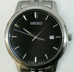 Seiko Men's SUR093 Stainless Steel Bracelet Black Dial Watch