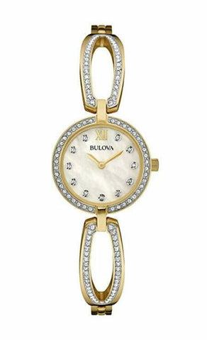 Bulova Women's 98L225 Swarovski Crystal Gold Tone Bracelet Watch
