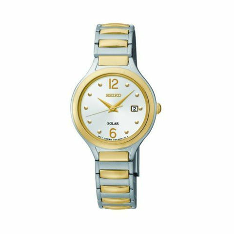 Seiko SUT178 Analog Display Two-Tone Solar Women's Watch