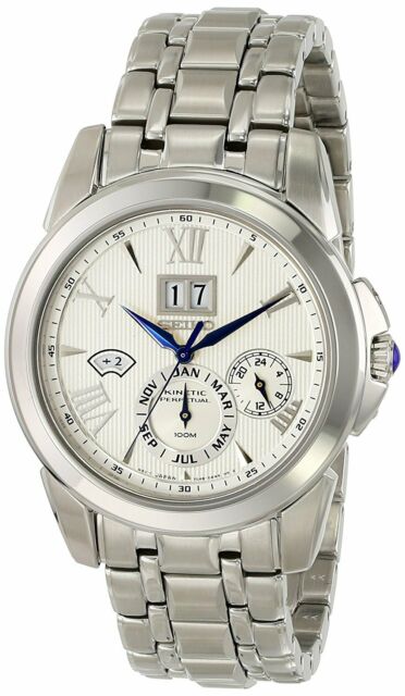 Seiko Men's SNPO65 Kinetic Perpetual Calendar Watch