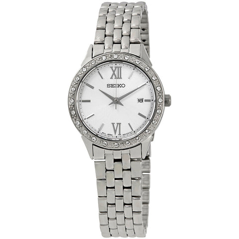 Seiko SUR695 Ladies Stone Set Stainless Steel Watch