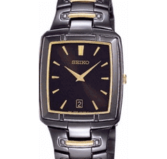 Seiko Men's SKP231 Dress Black Ion Watch