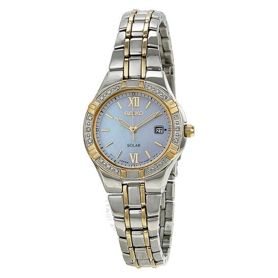 Seiko Women's SUT068 Dress Solar Classic Diamond-Accented Two-Tone Stainless Steel Watch