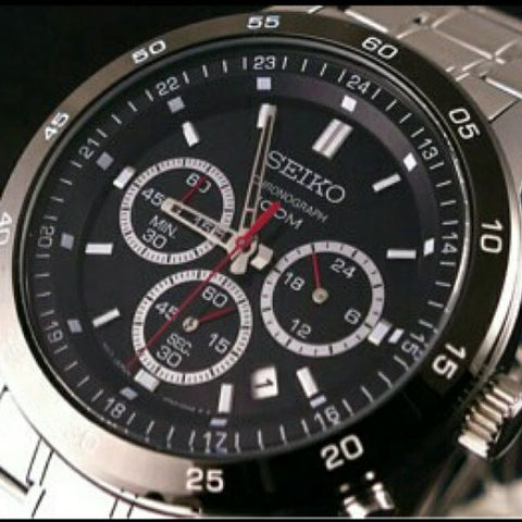 Seiko Men's SKS527 Neo Sports Chronograph Quartz Black Dial Watch