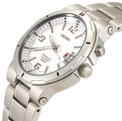 Seiko Men's SNQ075 Perpetual Calendar Silver-Tone Watch