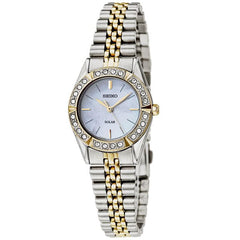 Seiko Women's SUP094 Solar Mother Of Pearl Dial Two-Tone Stainless Steel Bracelet Watch