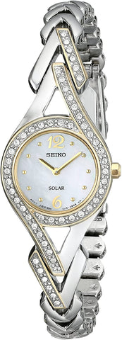 Seiko Women's SUP174 Swarovski Crystal-Accented Two-Tone Solar Watch
