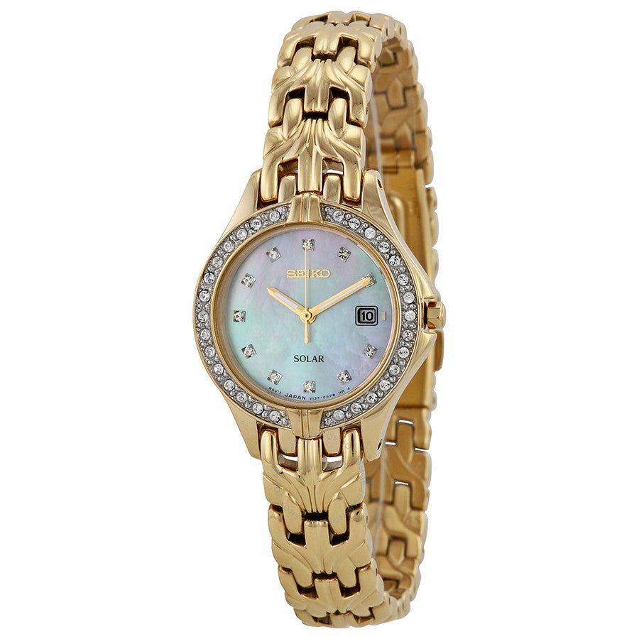 Seiko Women's SUT086 Excelsior Stainless Steel Swarovski Crystal-Accented Solar Watch