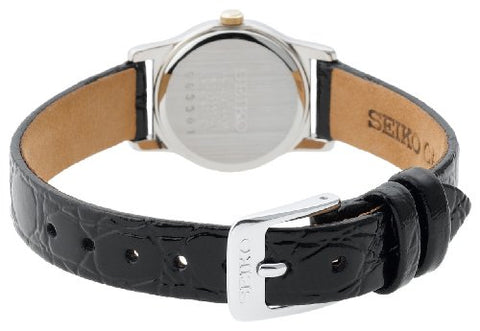 Seiko Women's SXGM10 Black Leather Strap Watch