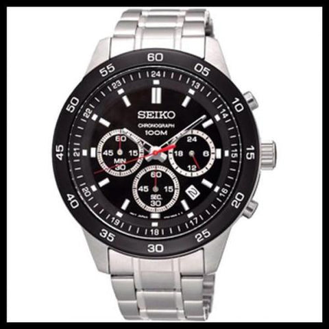 Seiko Men's SKS527 Neo Sports Chronograph Quartz Black Dial Watch