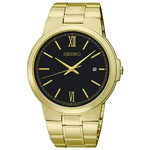 Seiko gold 2025 watch black face
