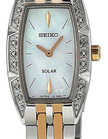 Seiko Women's SUP154 Two Tone Stainless Steel Analog Mother-Of-Pearl Dial Watch